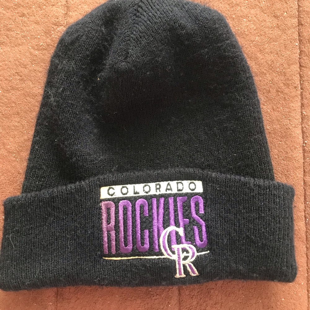 Colorado Rockies Black & Purple Cuffed Knit Beanie Hat